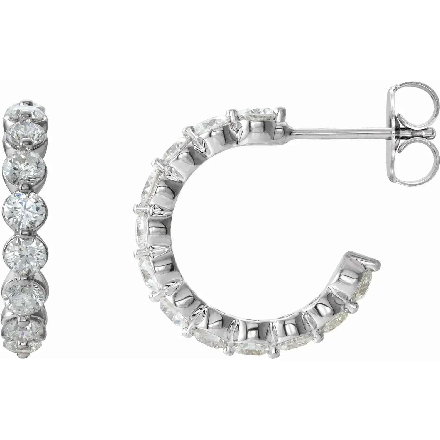 White Gold Lab Diamond Hoops 
