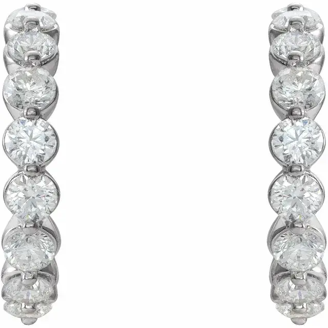 White Gold Lab Diamond Hoops  jewelry store near me
