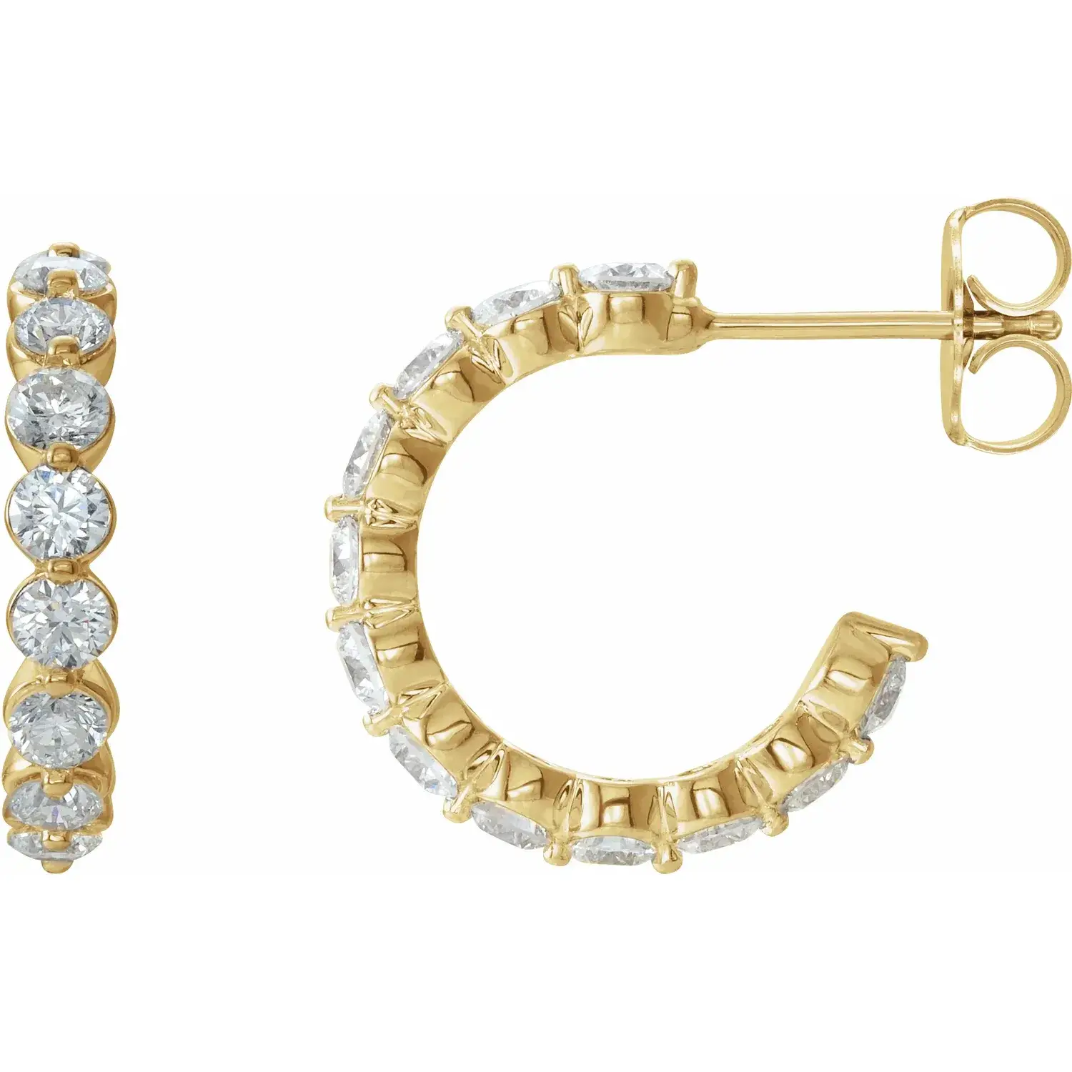 Yellow Gold Lab Diamond Hoops 