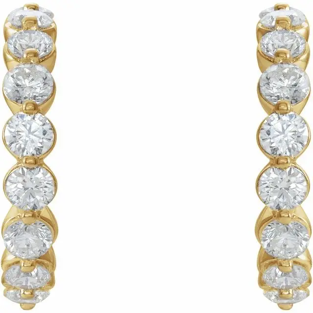 Yellow Gold Lab Diamond Hoops  jewelry store near me