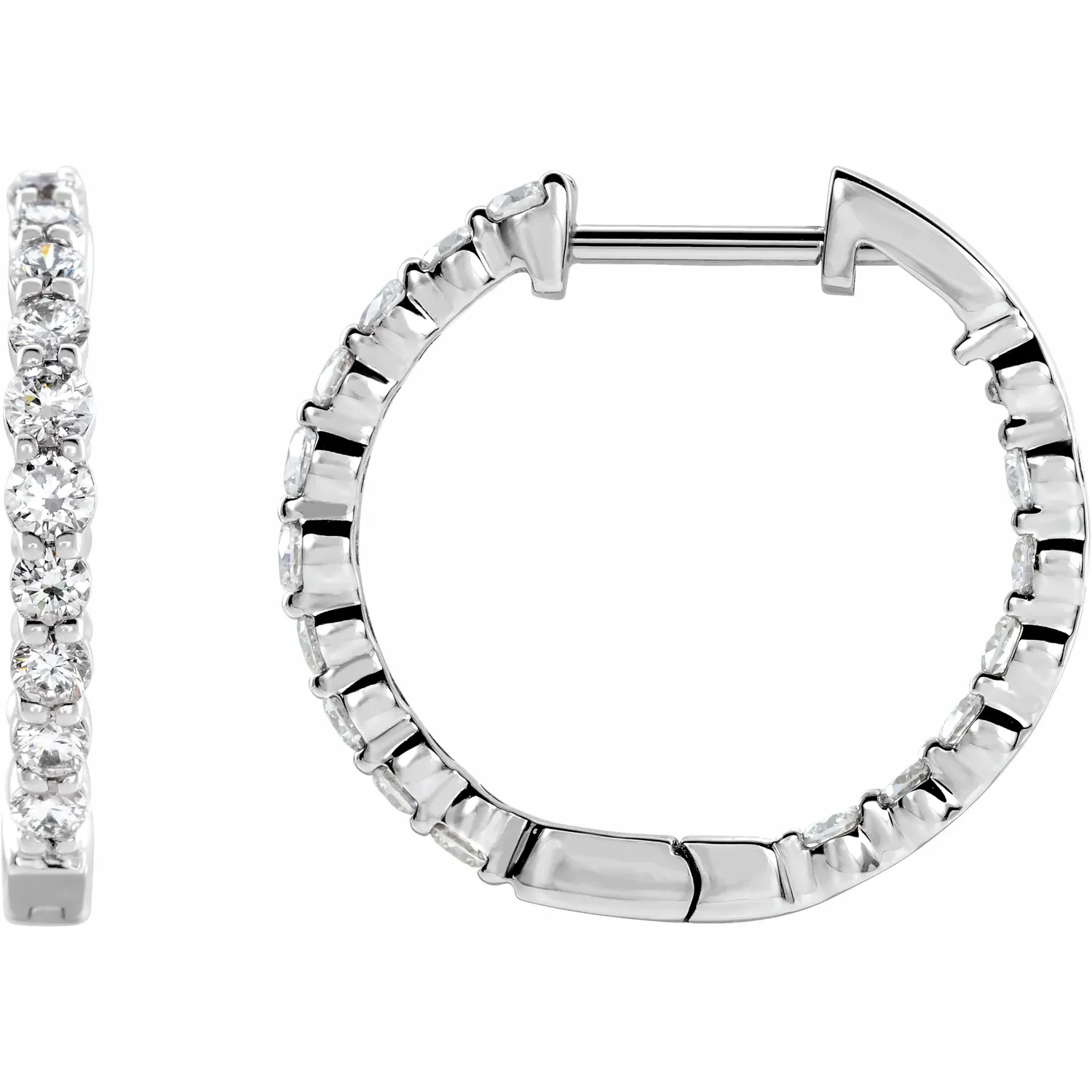 White Gold Perfect Gift Diamond Huggie Hoops