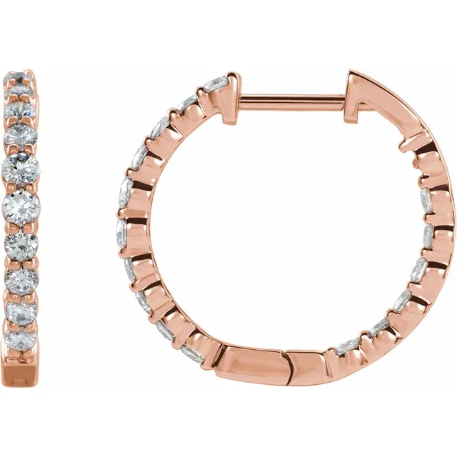 Rose Gold Perfect Gift Diamond Huggie Hoops