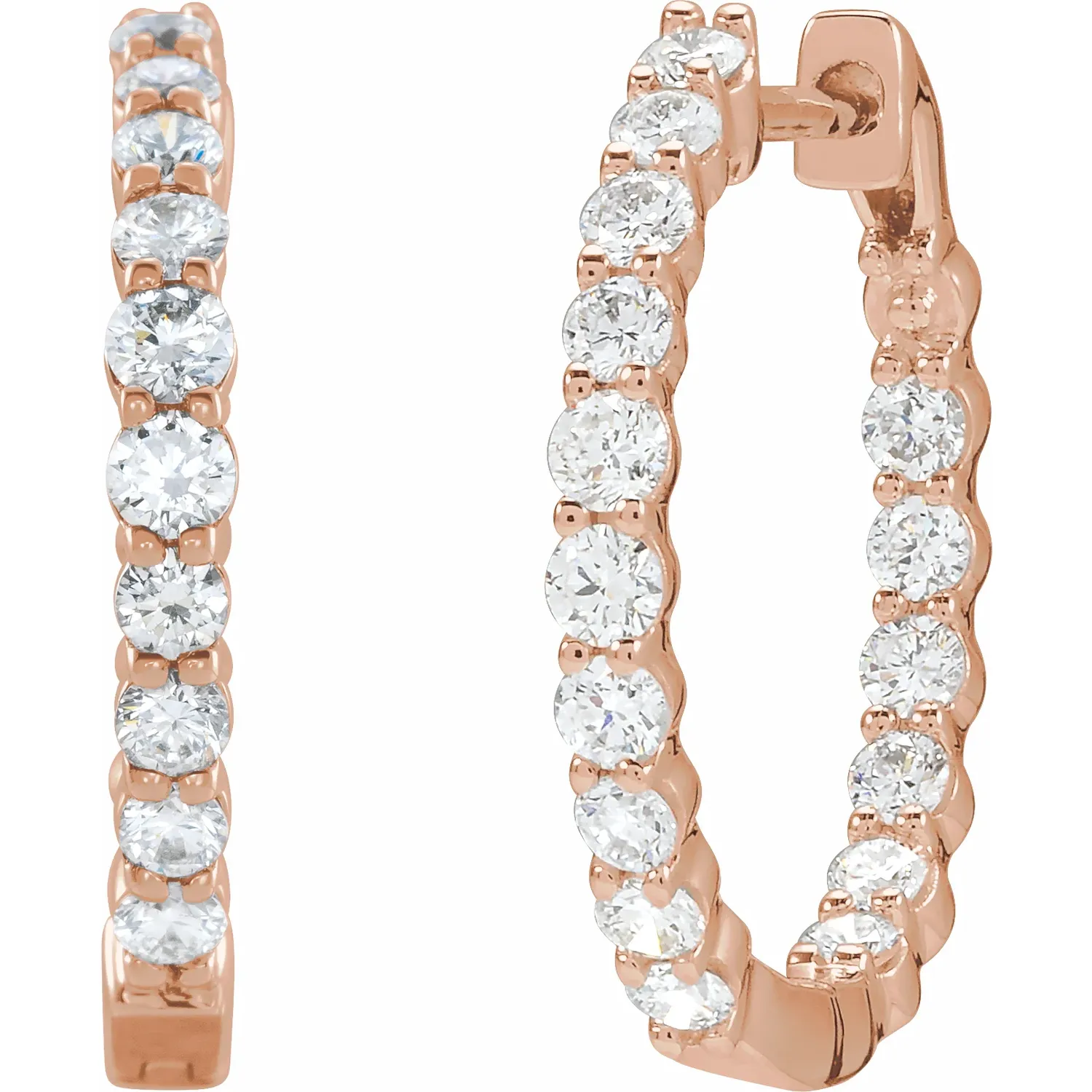 Rose Gold Perfect Gift Diamond Huggie Hoops jewelry store near me