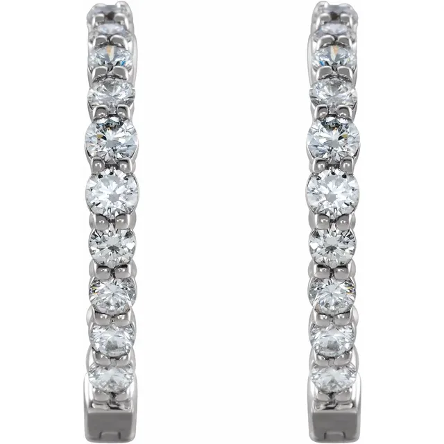 White Gold Perfect Gift Diamond Huggie Hoops jewelry Wabash avenue