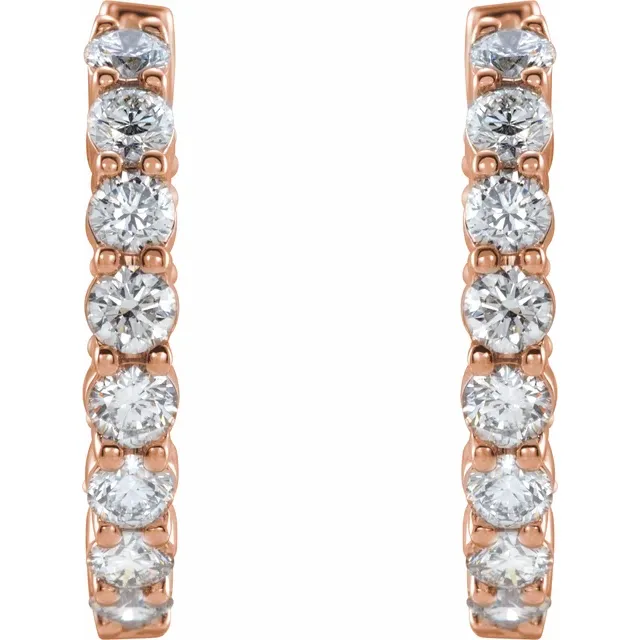 Rose Gold Perfect Gift Diamond Huggie Hoops jewelry Wabash avenue