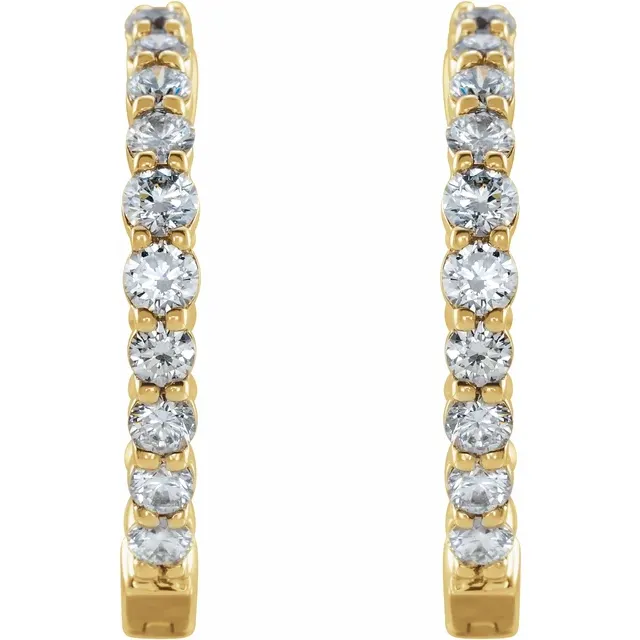 Yellow Gold Perfect Gift Diamond Huggie Hoops jewelry Wabash avenue