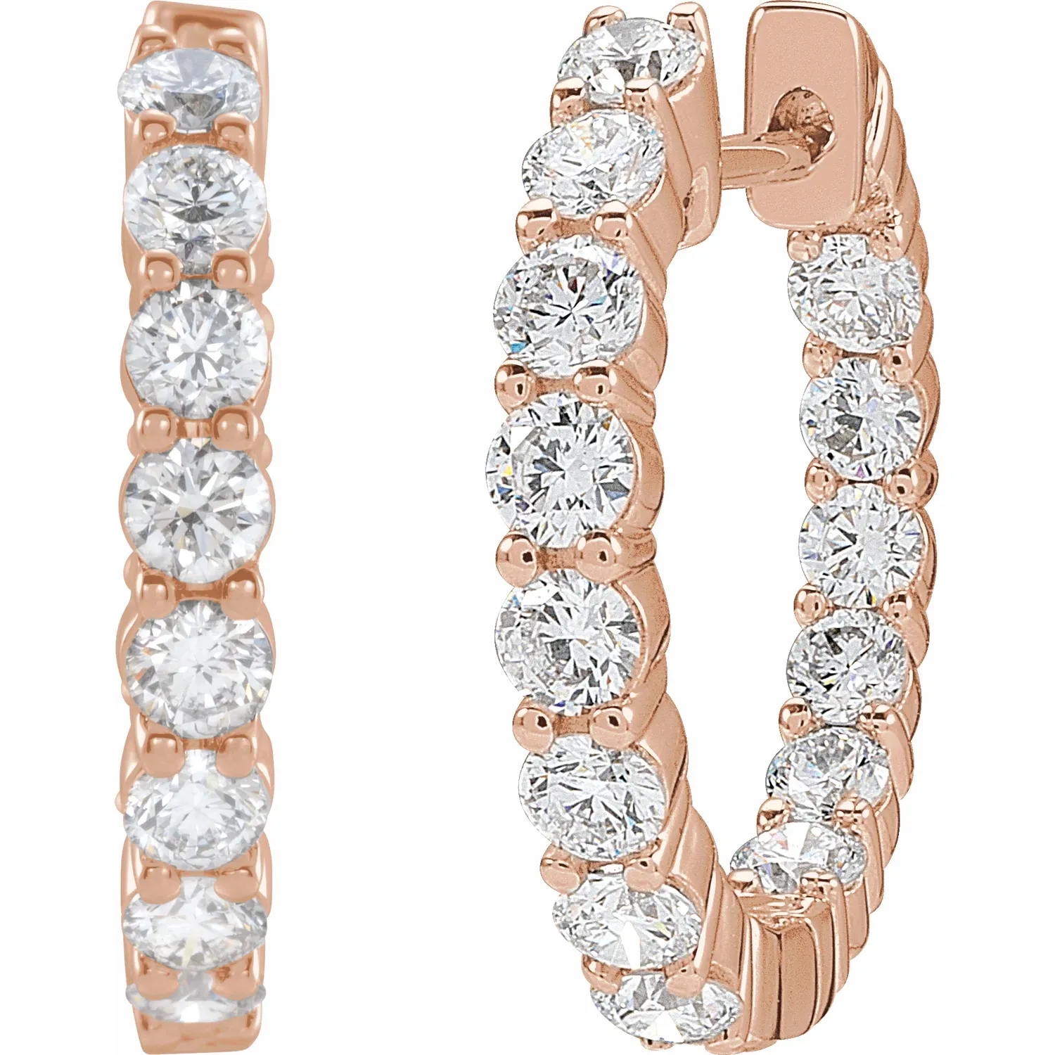 Rose Gold Perfect Gift Diamond Huggie Hoops jewelry store near me