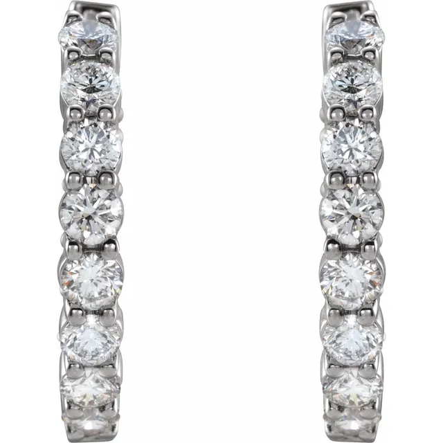 White Gold Perfect Gift Diamond Huggie Hoops jewelry Wabash avenue