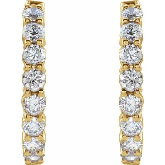 Yellow Gold Inside-Out Mined Diamond Hoops jewelry Wabash avenue