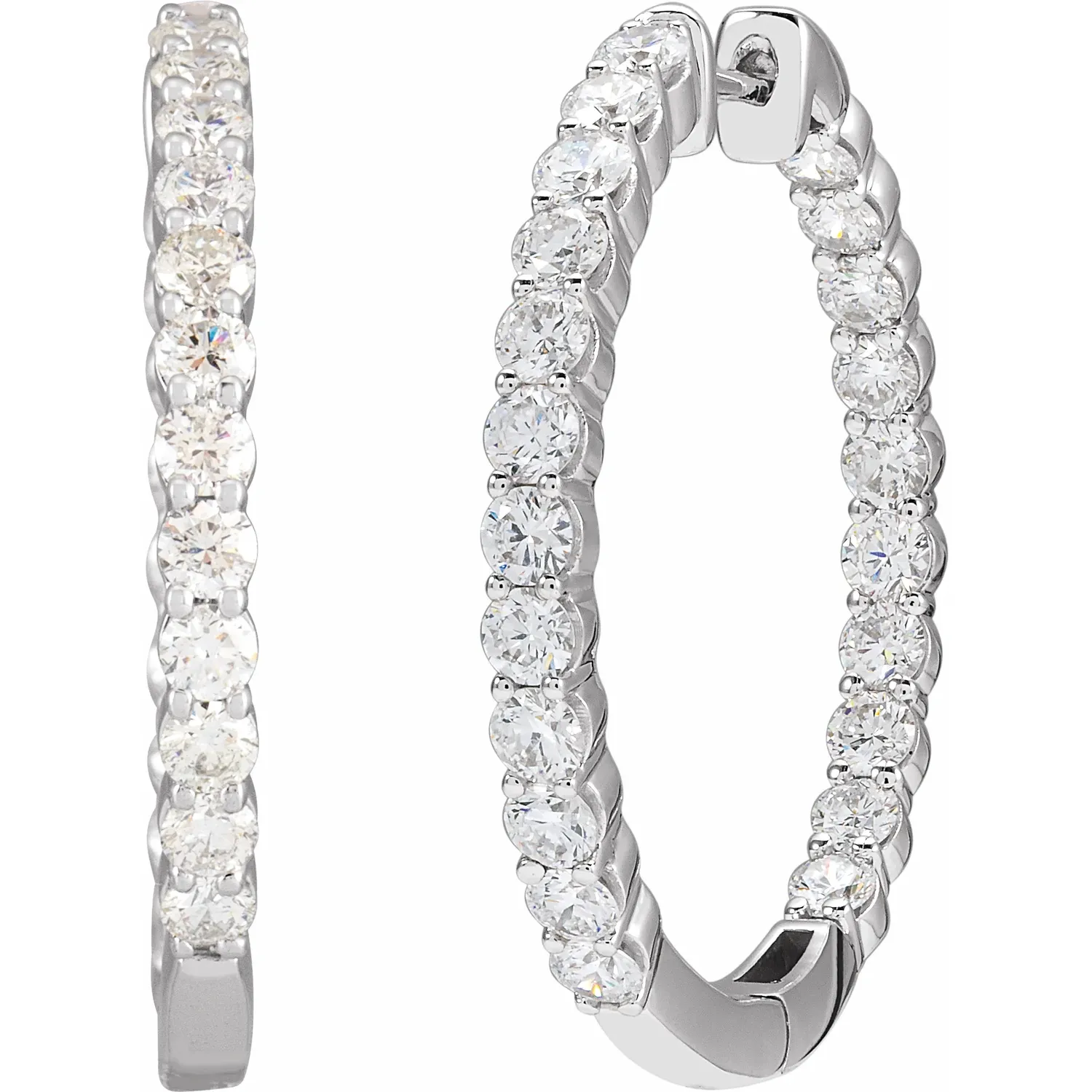 White Gold Inside-Out Lab Grown Diamond Hoops jewelry store near me