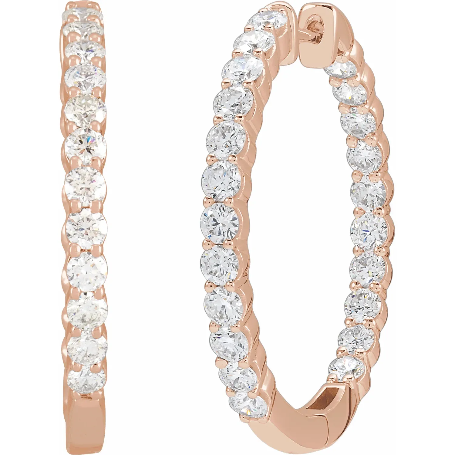 Rose Gold Inside-Out Lab Grown Diamond Hoops jewelry store near me
