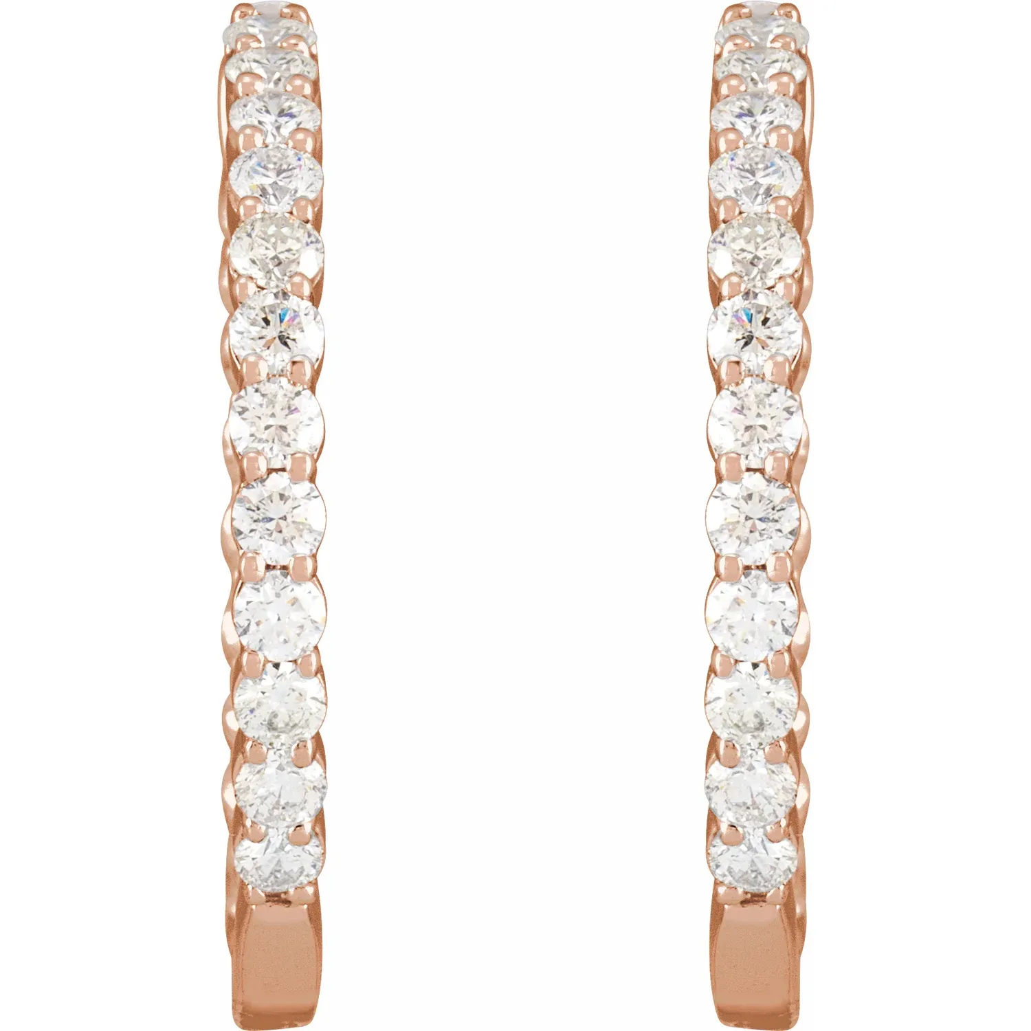 Rose Gold Inside-Out Mined Diamond Hoops jewelry Wabash avenue