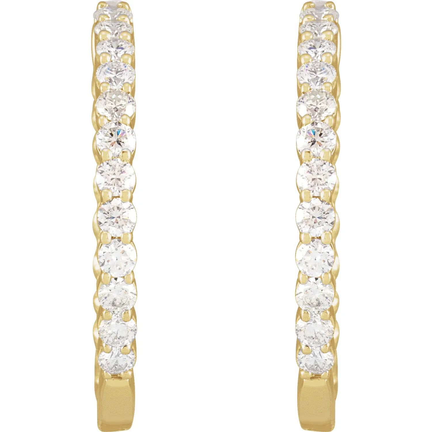 Yellow Gold Inside-Out Mined Diamond Hoops jewelry Wabash avenue