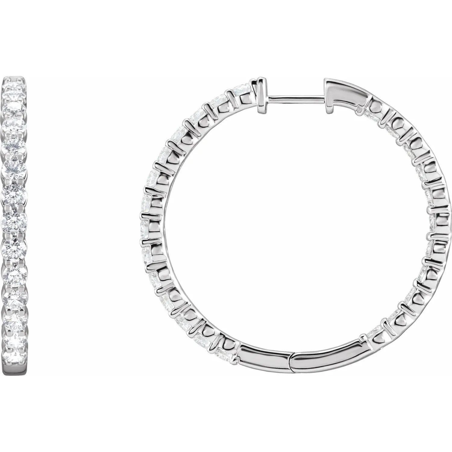 White Gold Perfect Gift Diamond Huggie Hoops