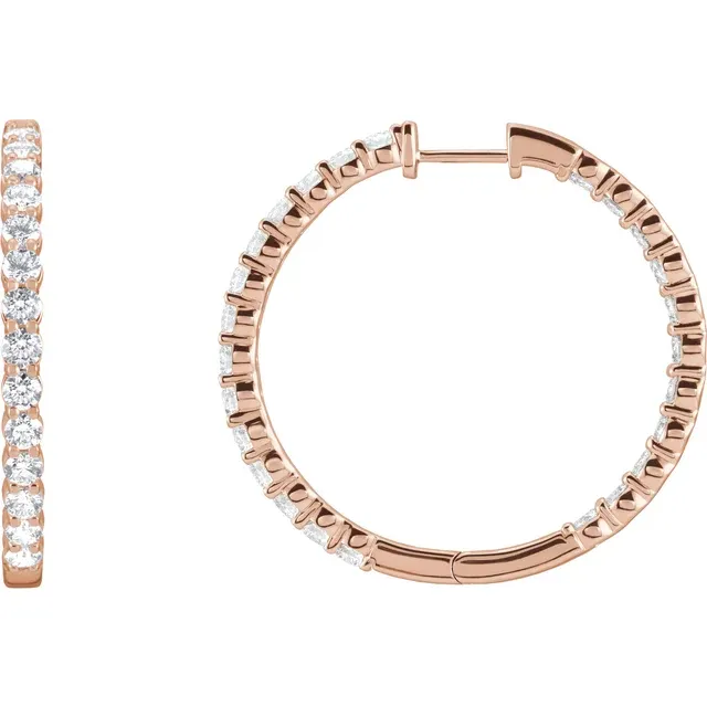Rose Gold Perfect Gift Diamond Huggie Hoops
