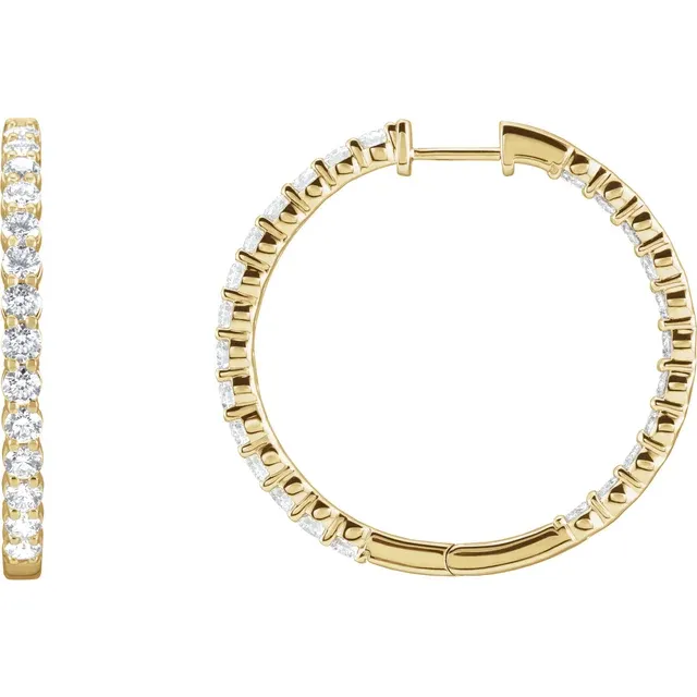 Yellow Gold Perfect Gift Diamond Huggie Hoops