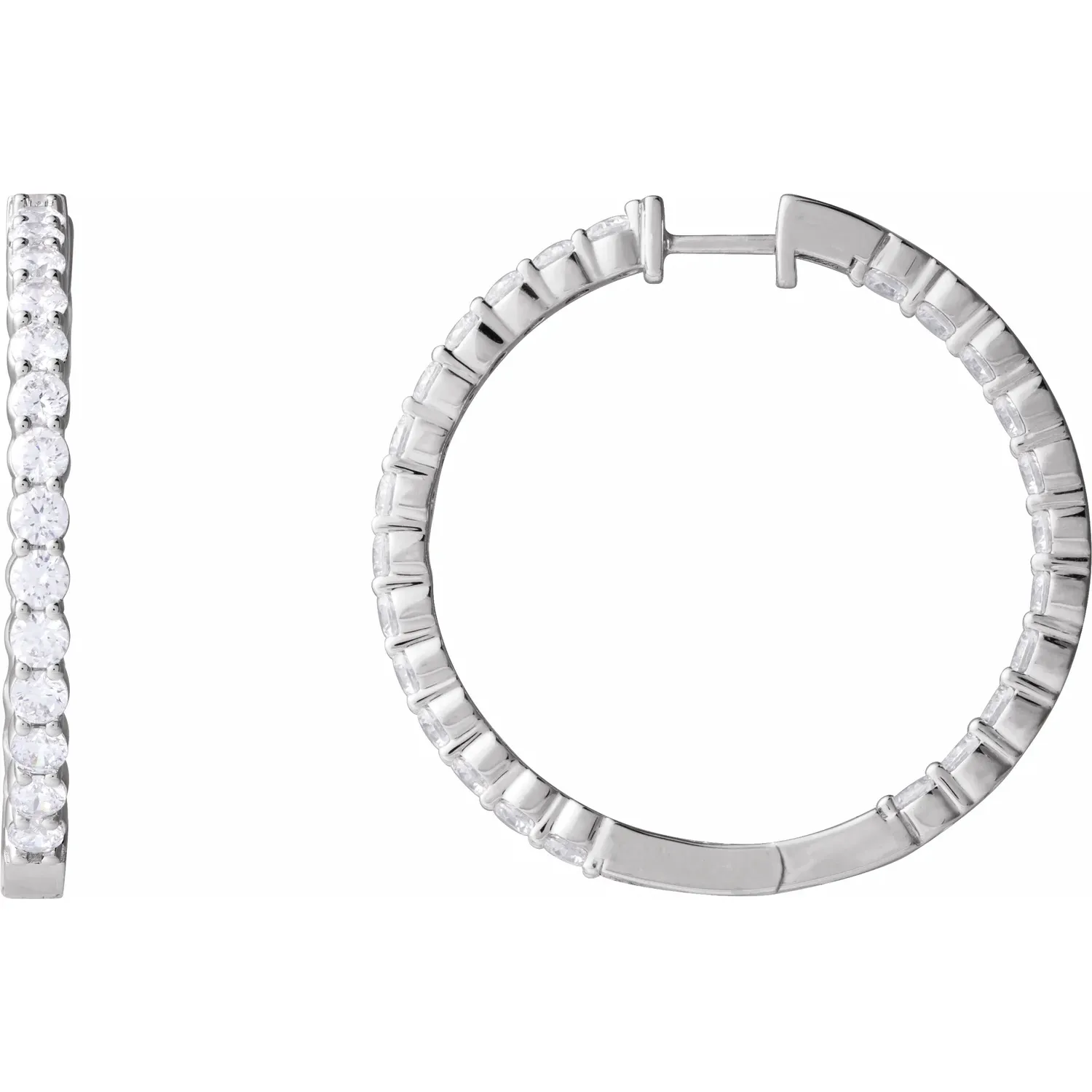 White Gold Perfect Gift Diamond Huggie Hoops