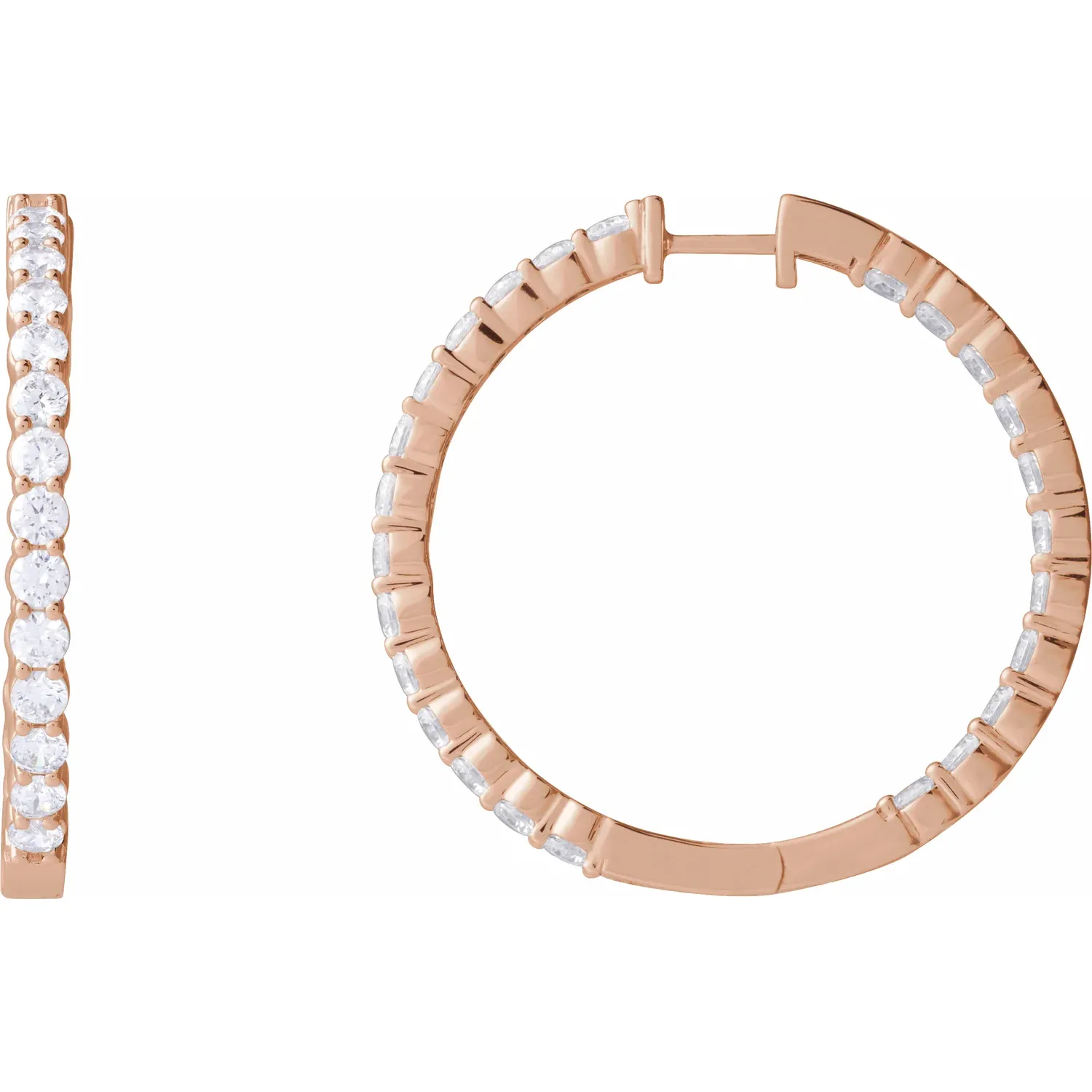 Rose Gold Perfect Gift Diamond Huggie Hoops