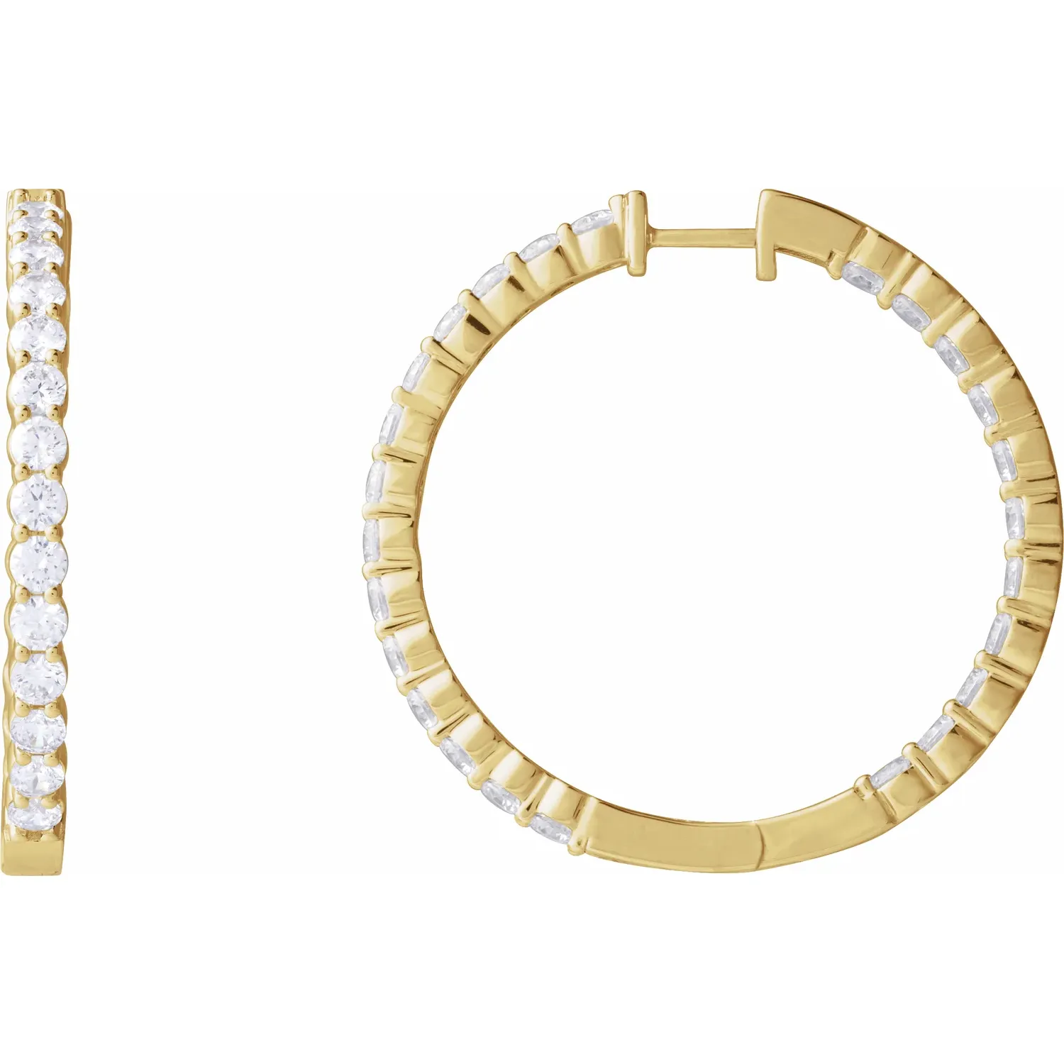 Yellow Gold Perfect Gift Diamond Huggie Hoops