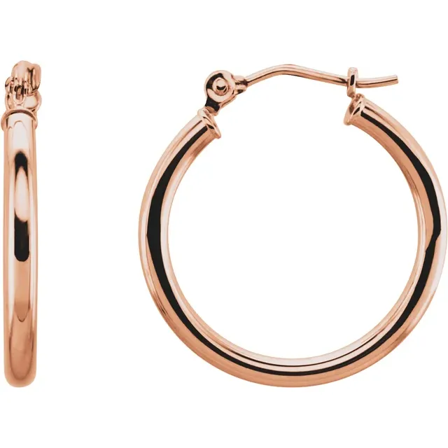 Rose Gold Medium Gold Hoop Earrings