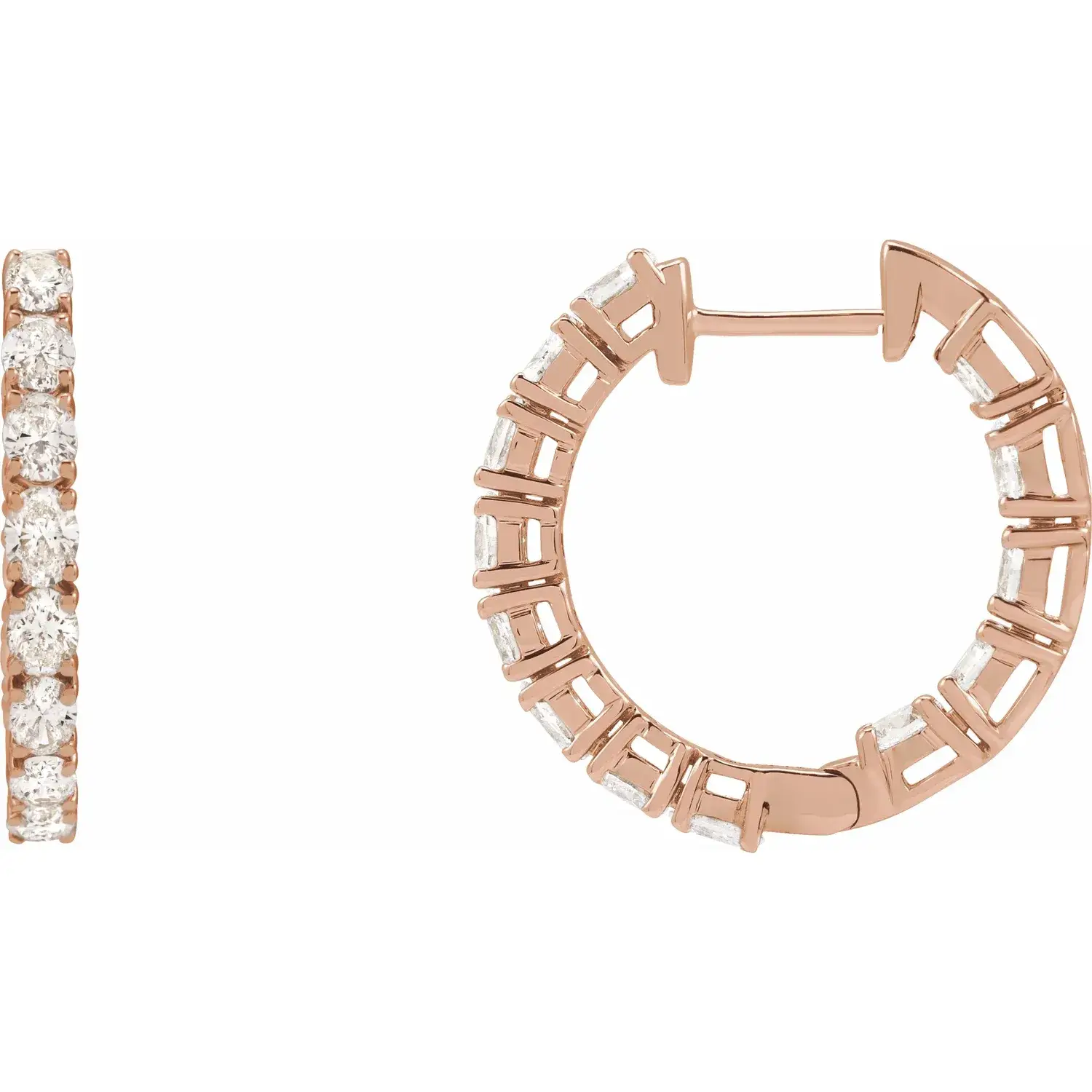 Rose Gold Classic 14kt Hoop Earrings 