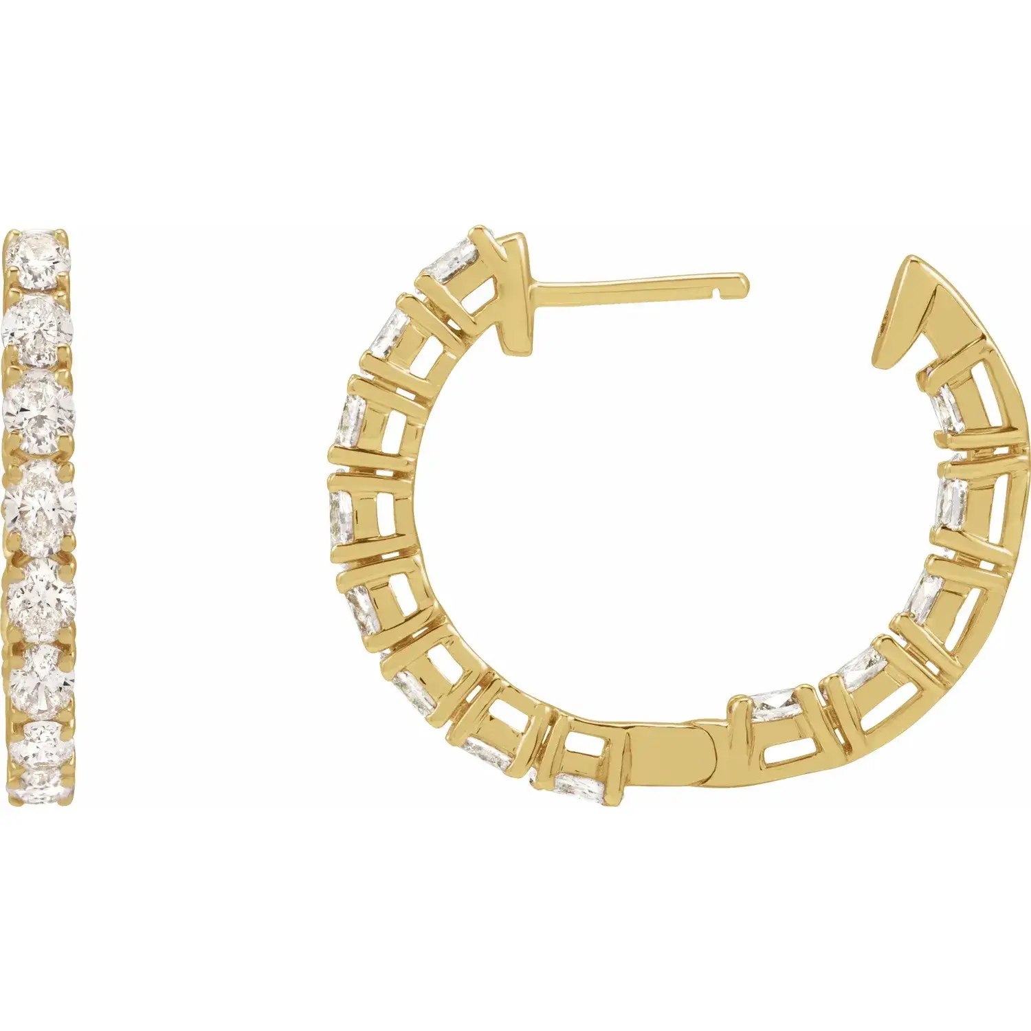 Yellow Gold Classic 14kt Hoop Earrings  jewelry windy city
