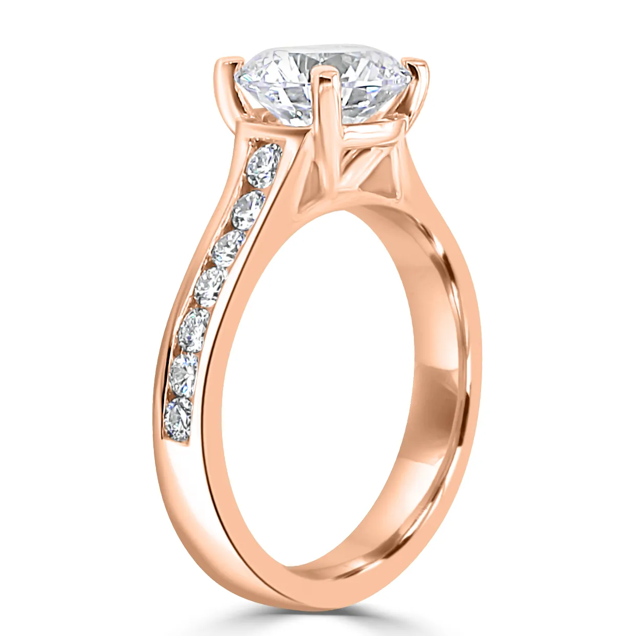 Rose Gold Channel Set Engagement Ring jewelry Wabash avenue
