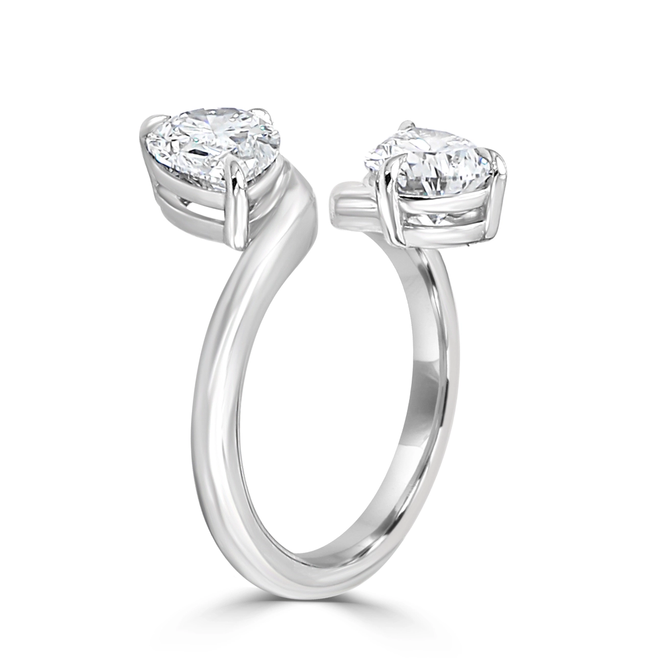 White GoldPearsia Toi Et Moi Bypass Solitaire Engagement Ring jewelry store near me