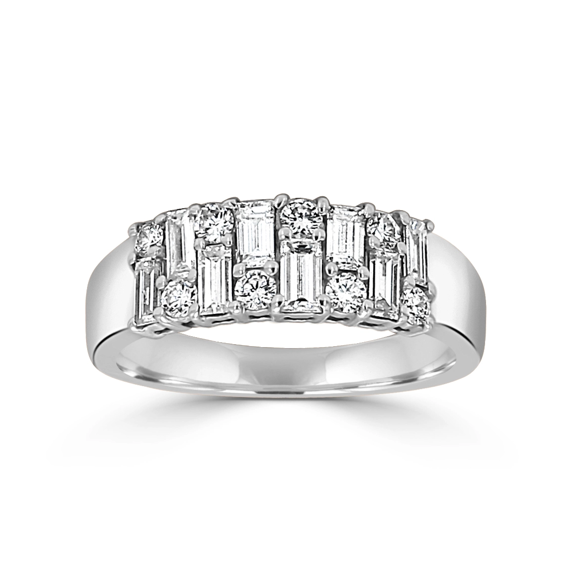 White Gold Beautiful And Unique Wedding Diamond Band