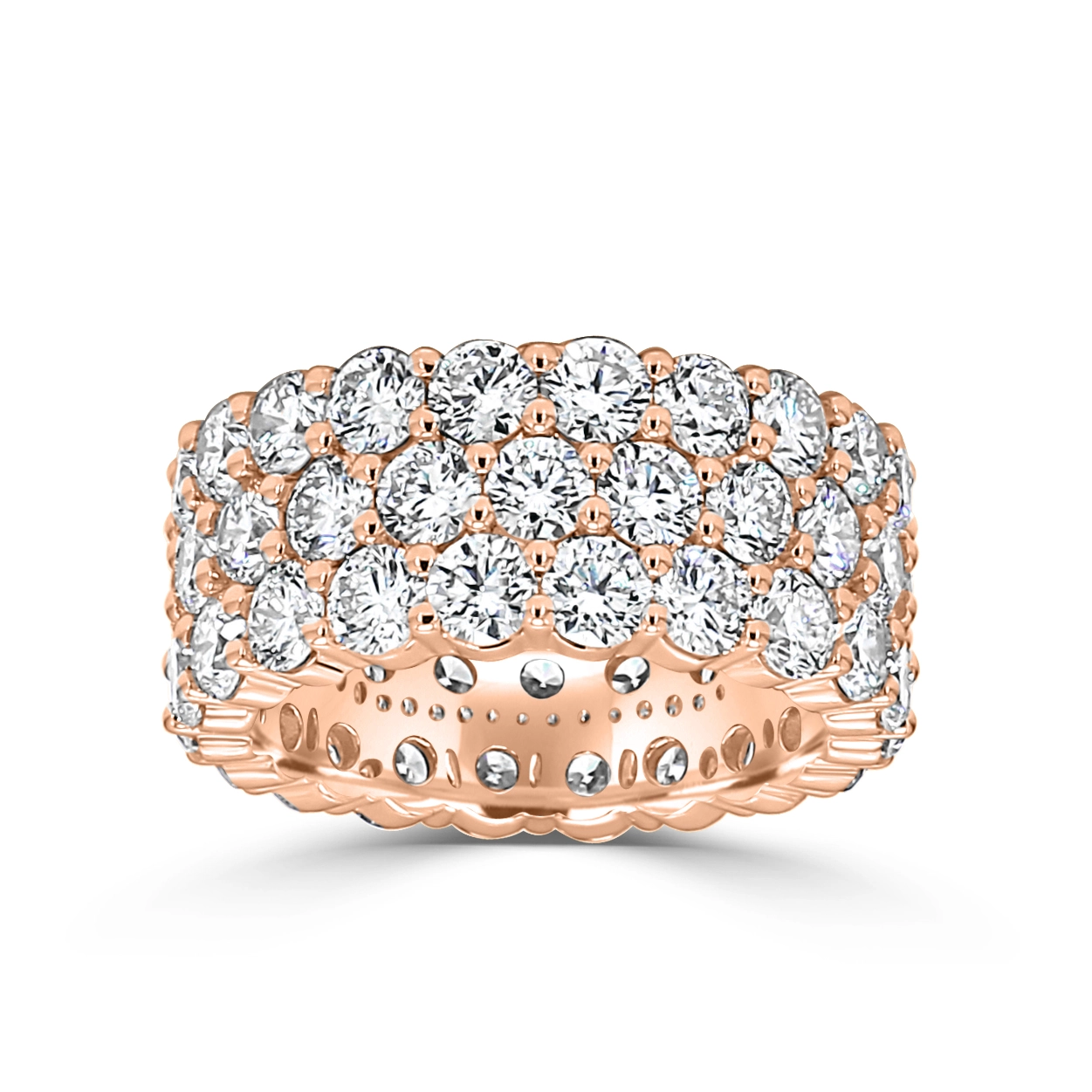 Rose Gold Extravagant Diamond Eternity Ring With Big Sparkle