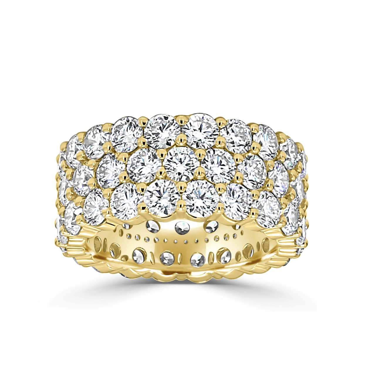 Yellow Gold Extravagant Diamond Eternity Ring With Big Sparkle