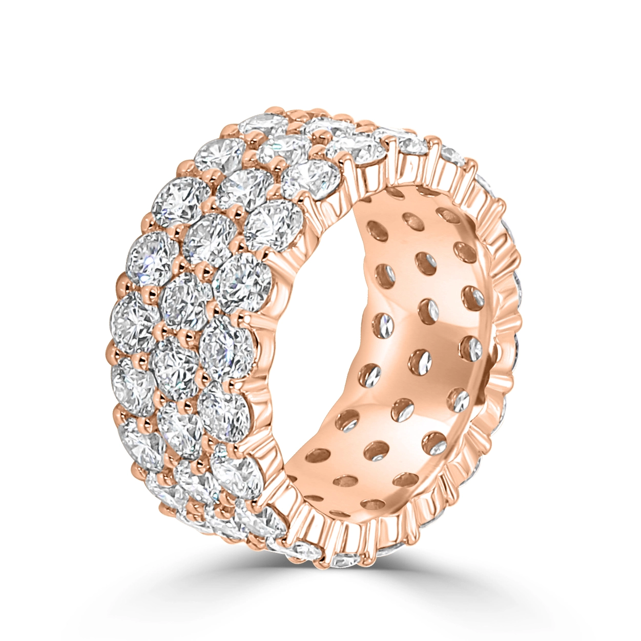 Rose Gold Extravagant Diamond Eternity Ring With Big Sparkle jewelry Wabash avenue