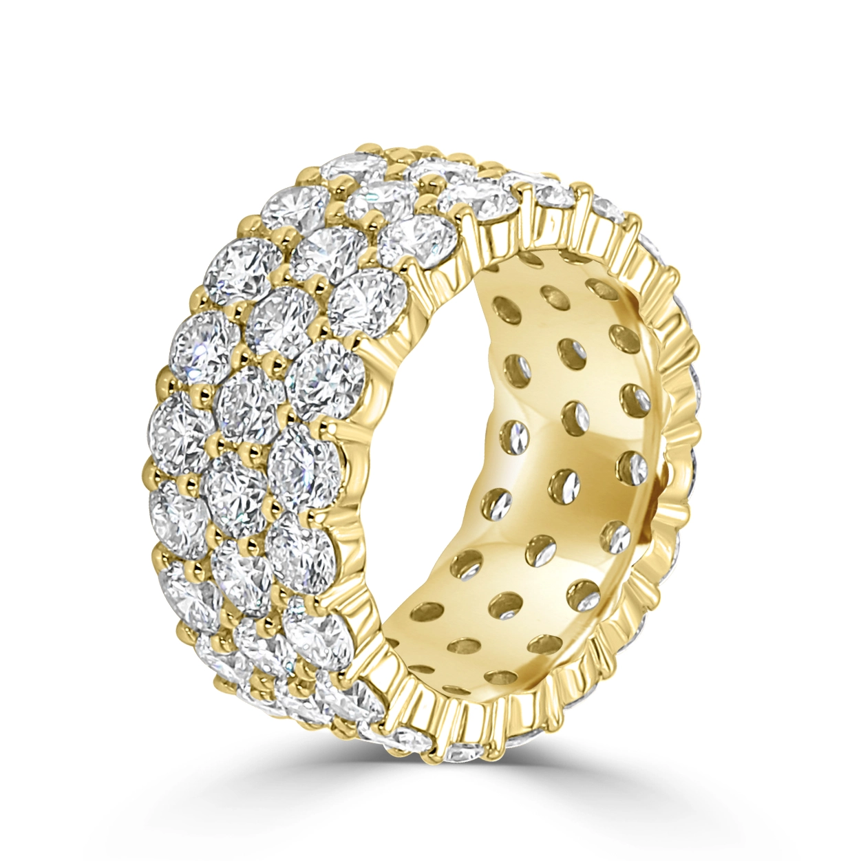Yellow Gold Extravagant Diamond Eternity Ring With Big Sparkle jewelry Wabash avenue