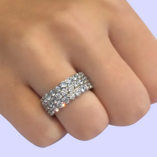 Rose Gold Extravagant Diamond Eternity Ring With Big Sparkle jewelry windy city