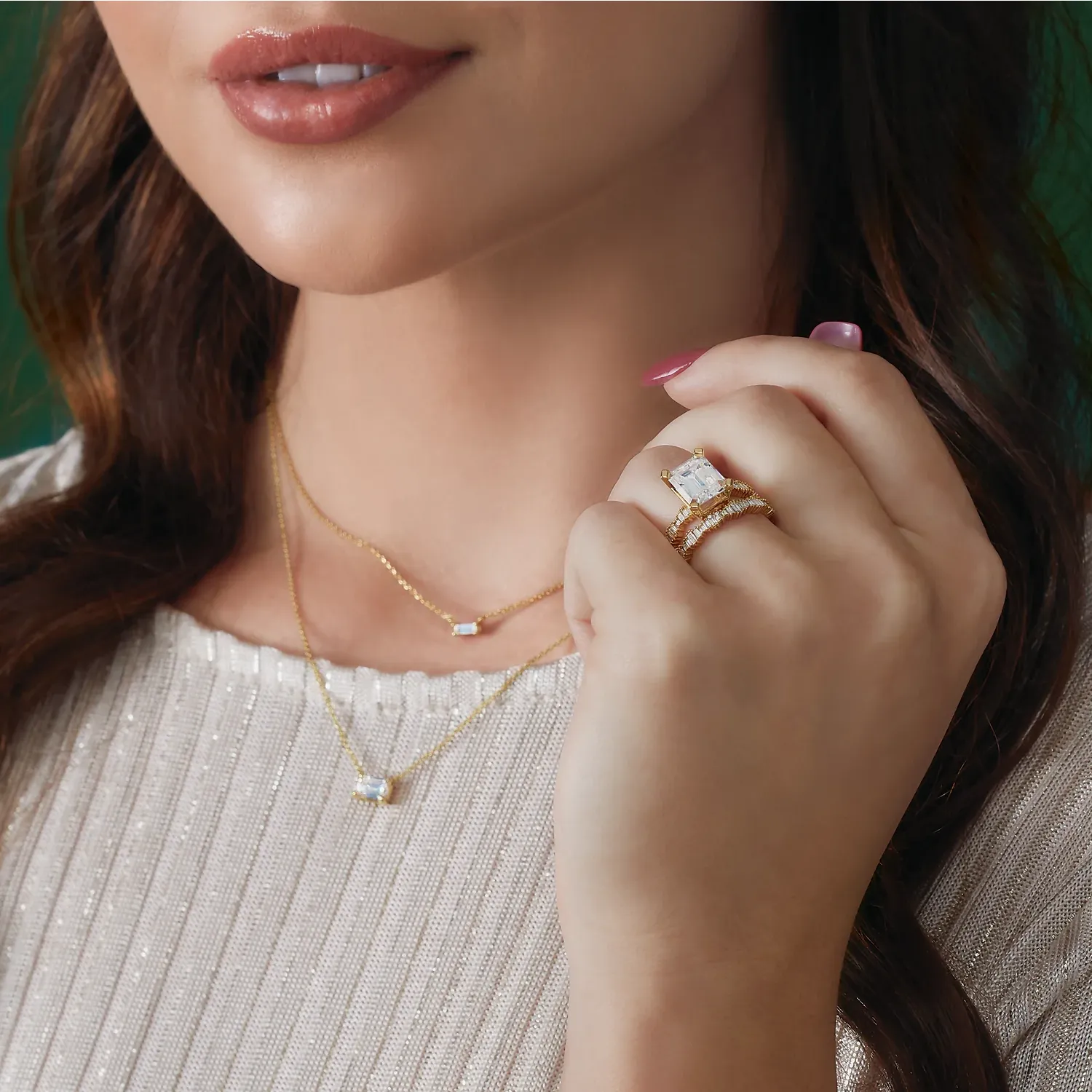 Rose Gold Emerald Alexandrite Pendant Necklace jewelry Wabash avenue