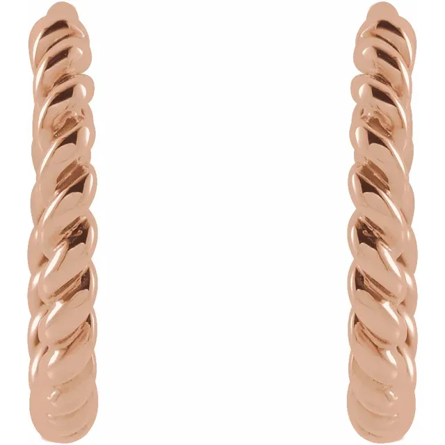 Rose Gold Rope Huggie Hoops jewelry store near me