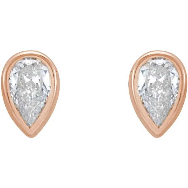 Rose Gold Marquise Bezel Stud Earrings jewelry store near me