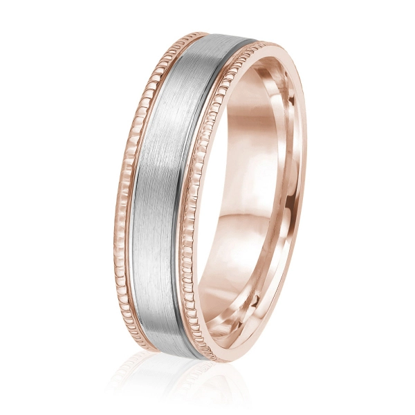 Rose Gold Mason Two-Tone Milgraine Wedding Ring