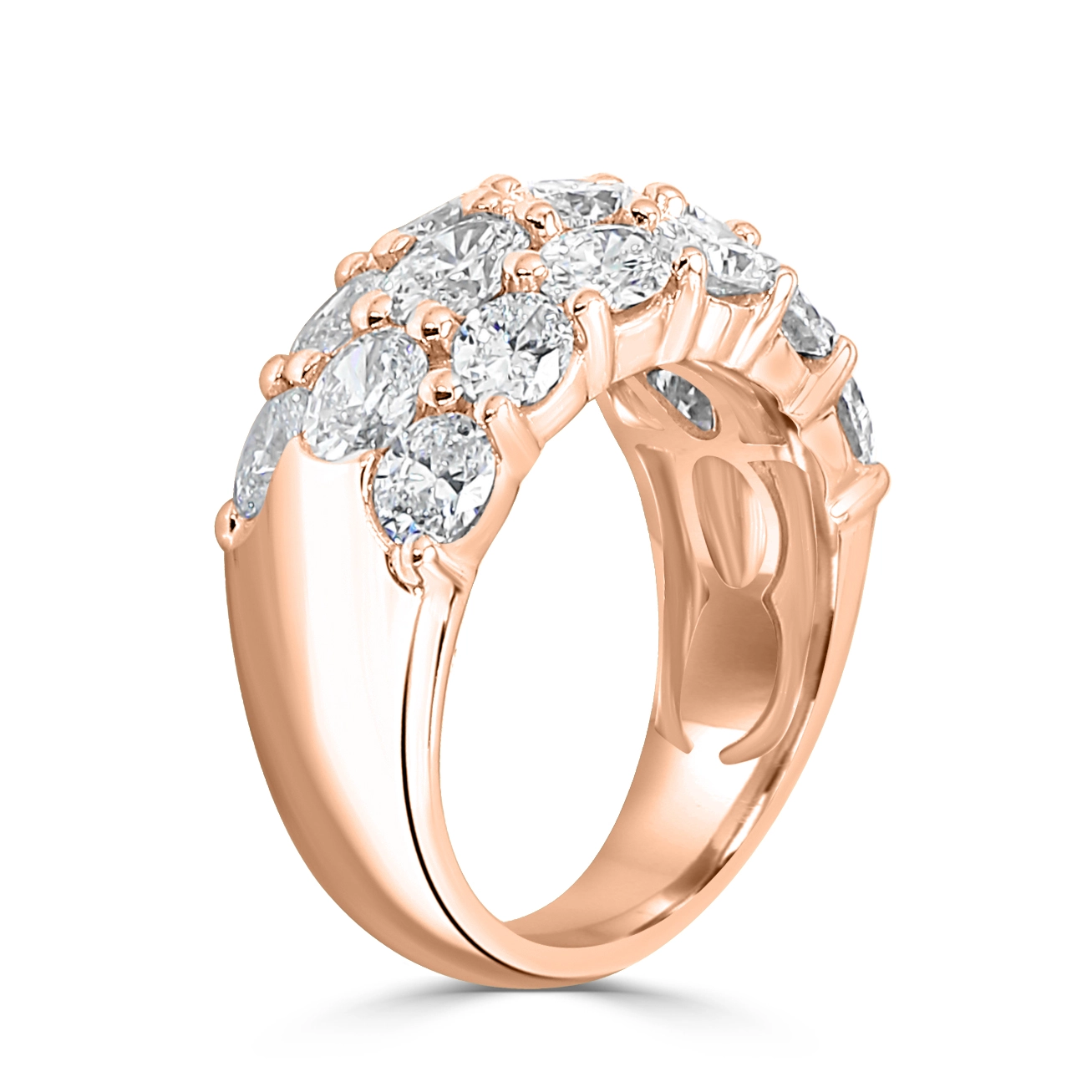 Rose Gold Oval Arc Cluster Diamond Ring jewelry store near me