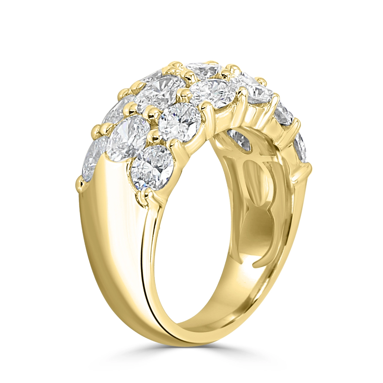 Yellow Gold Oval Arc Cluster Diamond Ring jewelry store near me