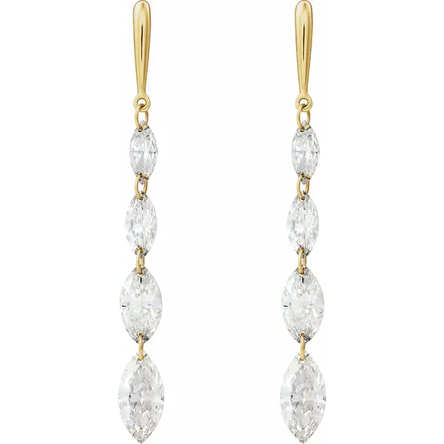 Marquise Drop Dangle Diamond Earrings