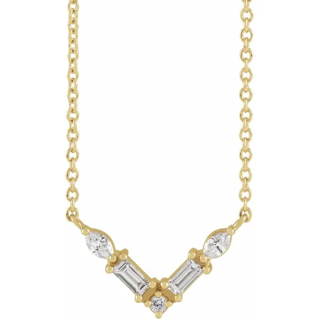 Petite “V” Diamond Necklace