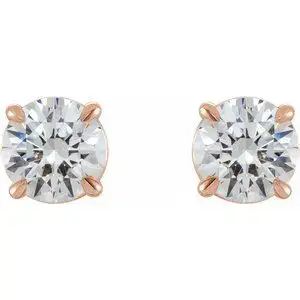 Rose Gold Certified Classic Pair Basket Style Earrings