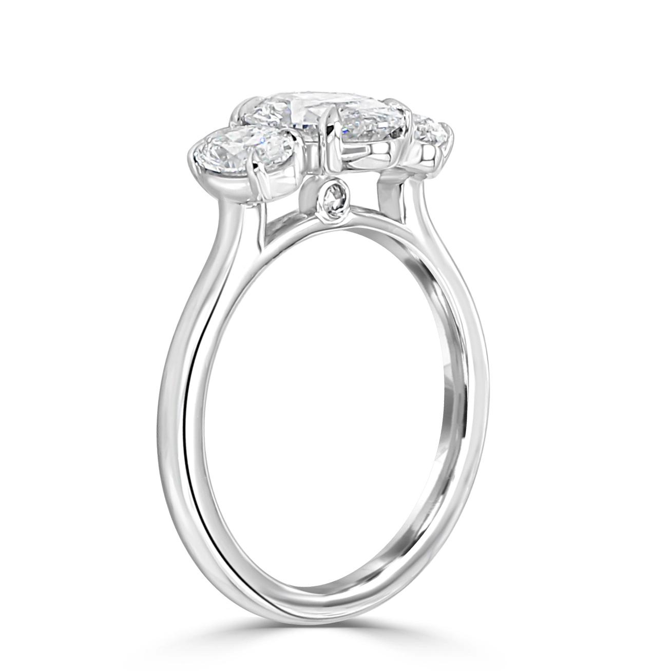 White GoldMorgan 3-Stone Oval Engagement Ring jewelry Wabash avenue