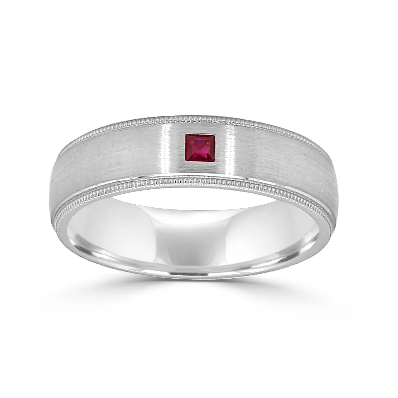 White Gold Rowan Princess Cut Wedding Ring