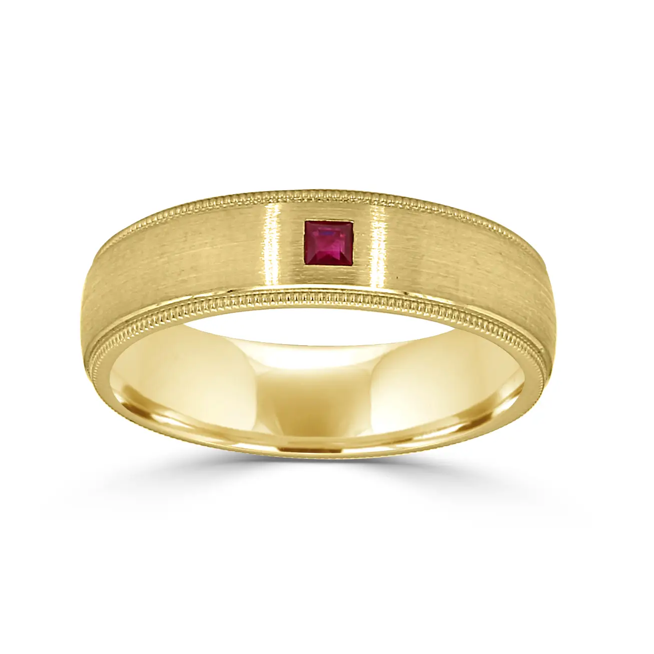 Yellow Gold Rowan Princess Cut Wedding Ring