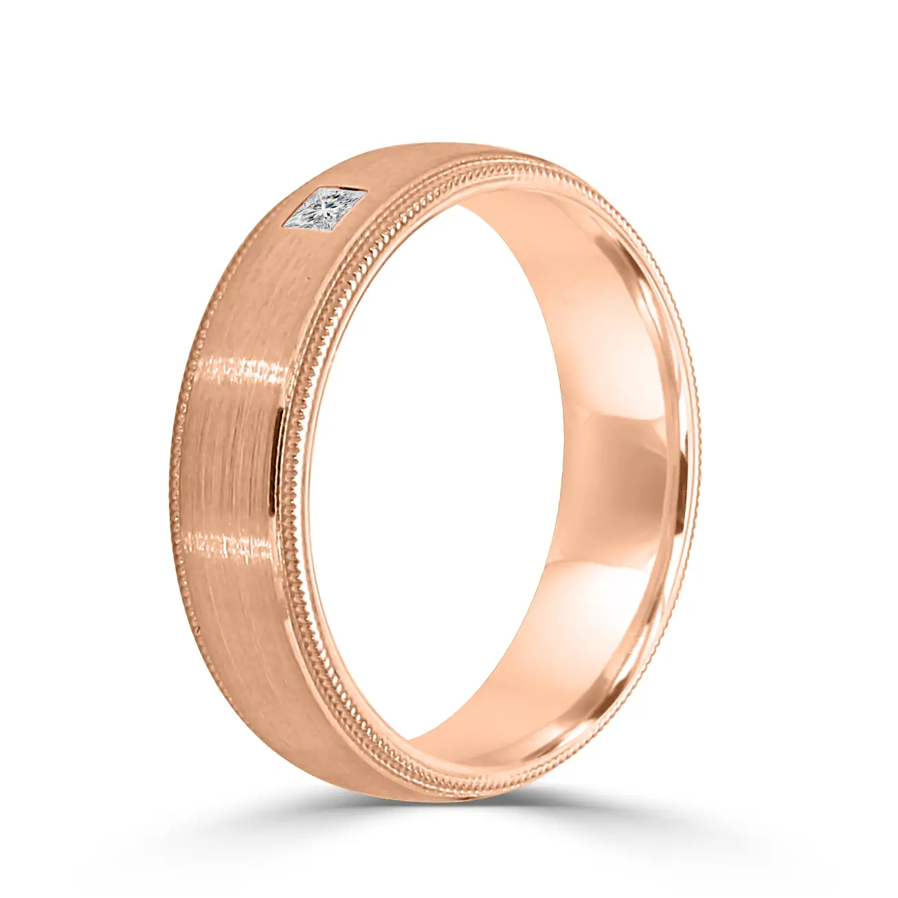 Rose Gold Rowan Princess Cut Wedding Ring jewelry Wabash avenue