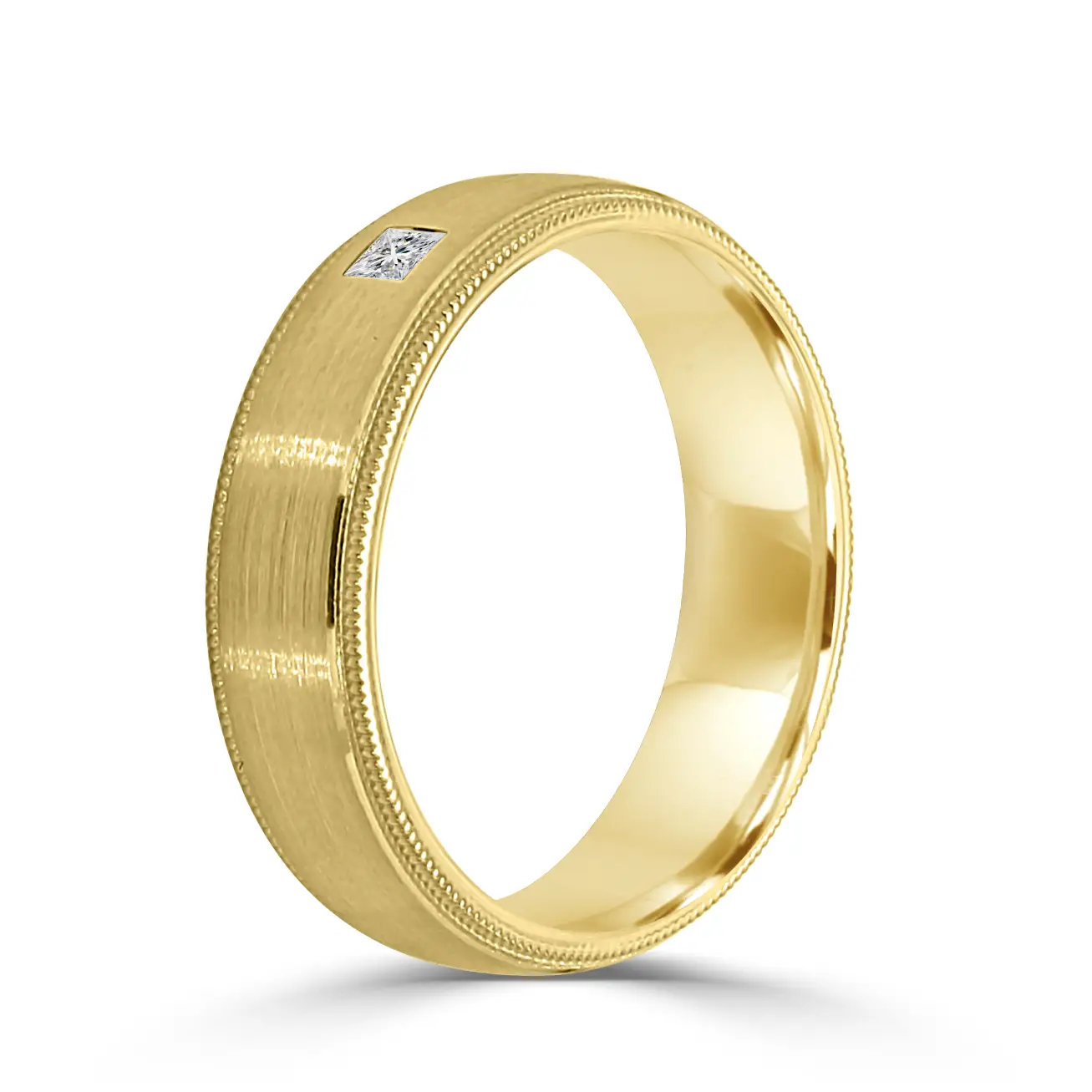 Yellow Gold Rowan Princess Cut Wedding Ring jewelry Wabash avenue