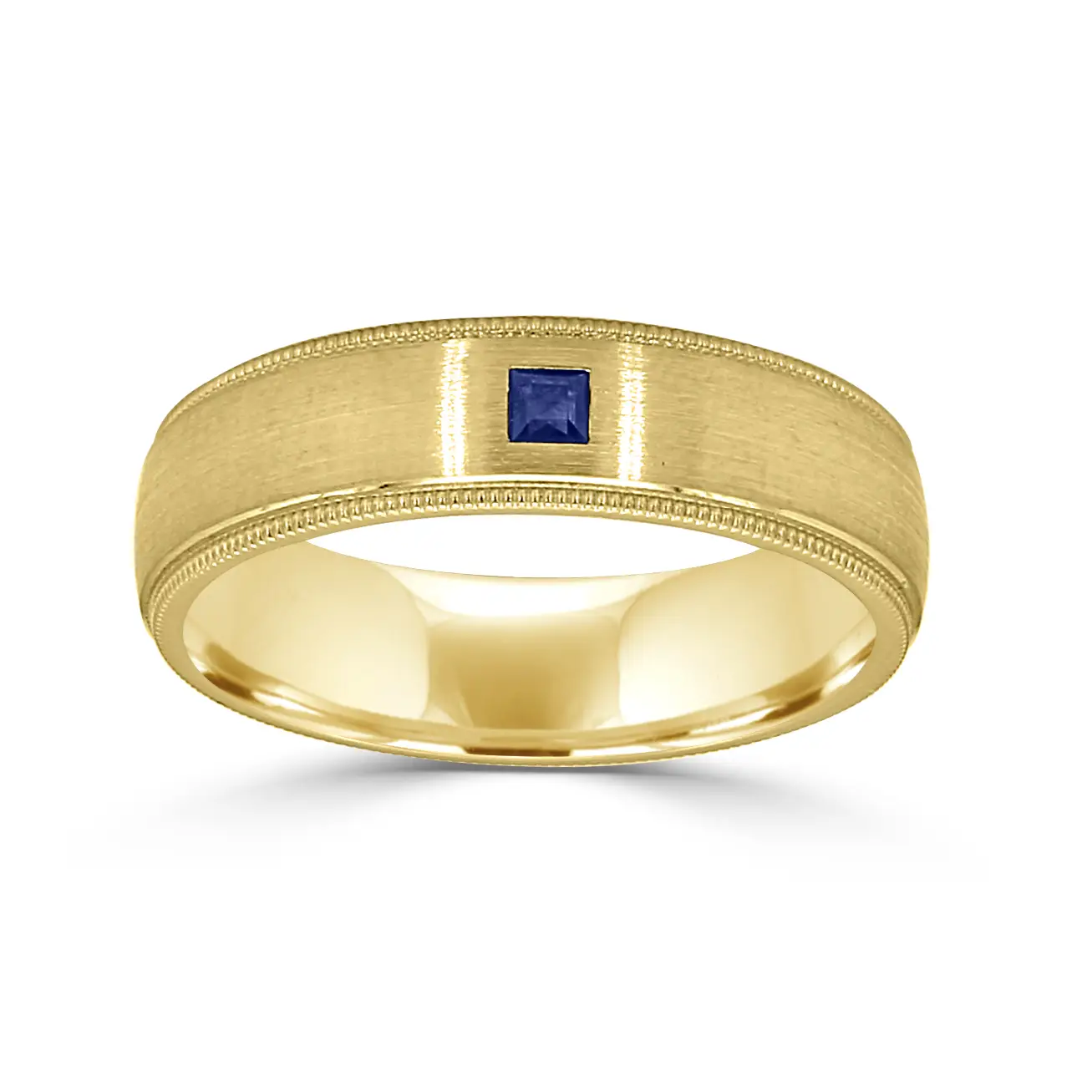 Yellow Gold Rowan Princess Cut Wedding Ring