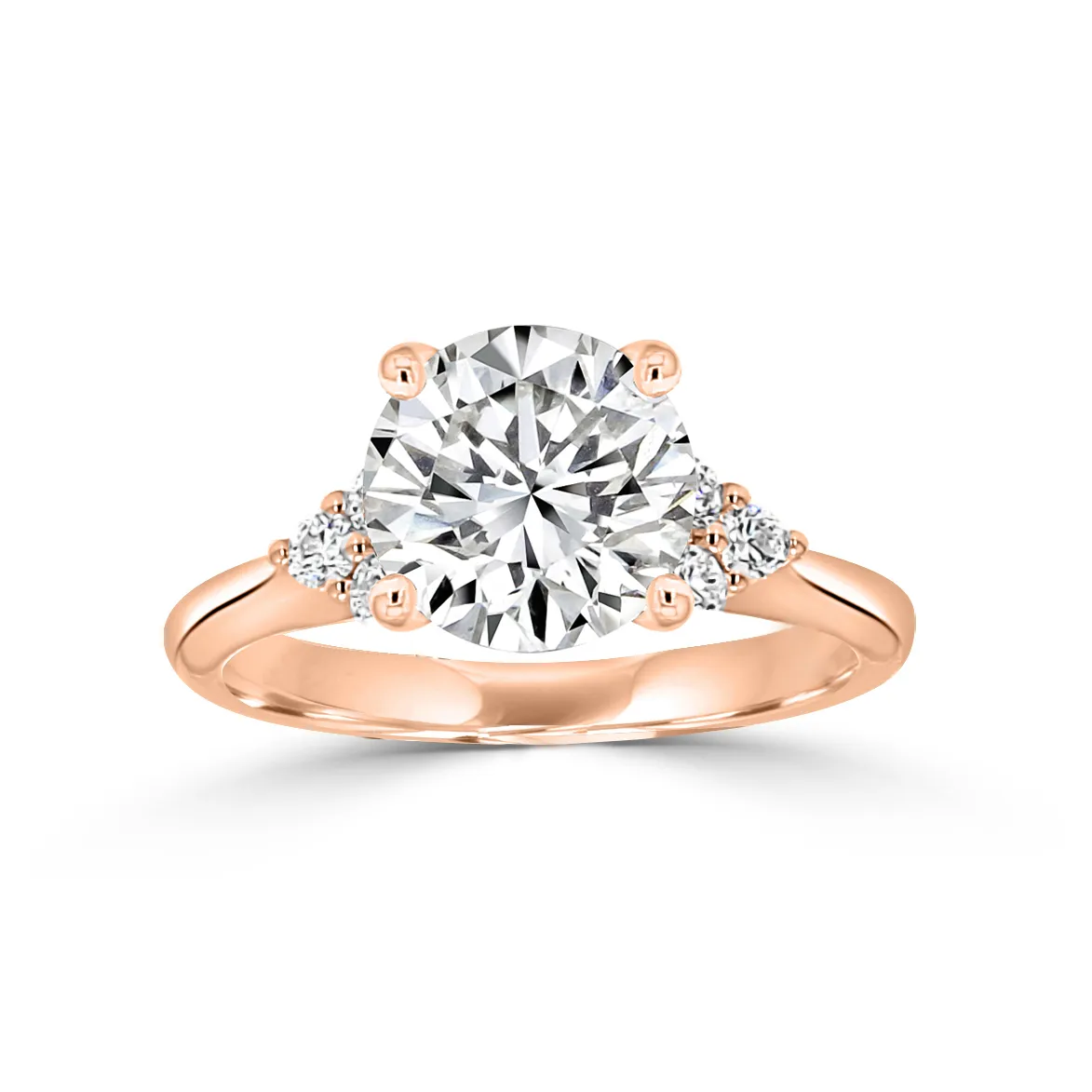 Rose Gold Side Stone Engagement Ring